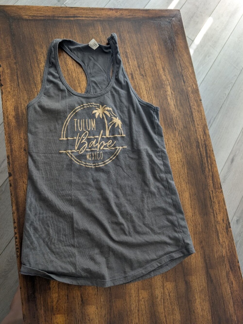 Women’s Gray Graphic Racerback Tank Top